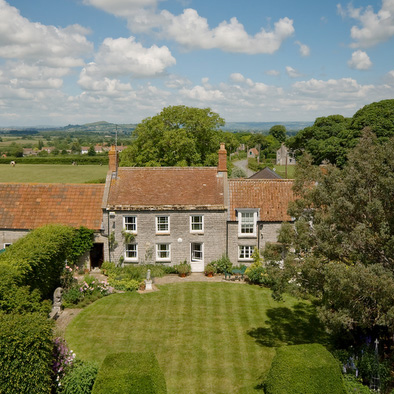 elevated photograph of somerset farmhouse